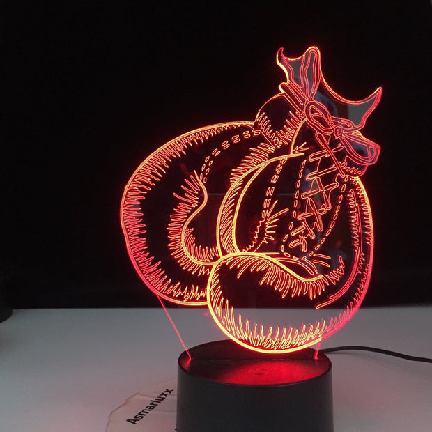 Boxing Gloves 3D-4144 Lamp Touch Remote Control 3D Visual Nightlight 3AA Batterie Powerbank USB LED Light Best Type