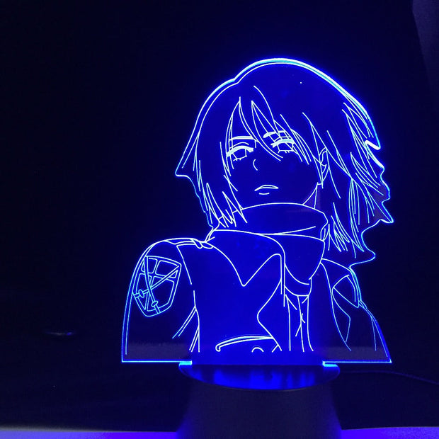 Attack on Titan Mikasa Anime Ackerman Lamp Led Night Light for Room Decor Light Cool Christmas Gift Bedside Desk Lamp Battery