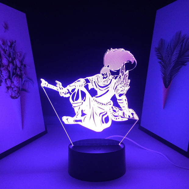 3D LED Night Light Game League of Legends Figure Yasuo Home Bedroom Table Decoration for Children's Festival Birthday Gifts Acrylic Lamp 7 Color Changes With Remote