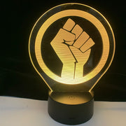 Fist Against Sign Logo Design 3d lamp for Bedroom Acrylic 3D Lamp Decor Nightlight For Labor Party Gift Dropshipping Best
