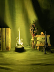 Musical Instrument Baby Night Light Led 7 Colors Changing Bedroom Decor Light Guitar Gift for Kids Girls Table Usb 3d Lamp Bass