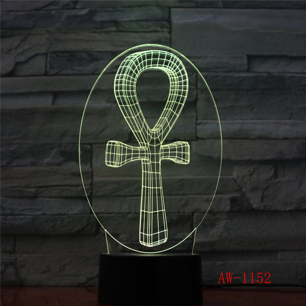 Creative Cross 3D Colorful USB Come Children Eye Creative Lamp Gift Table Lamp Children Gifts 1152