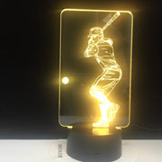Novelty New Sport Playing Baseball 3D LED illusion USB Remote Night Light 7 Color Change Lamp Home Decoration Child Boy Man Gift