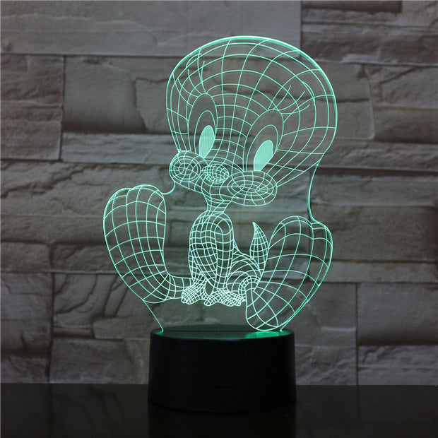 TweetyBird 3D LED Night Light USB Touch Sensor RGB Decoration Child Kids Gift Cartoon Action Figure Table Lamp Bedroom Dropship