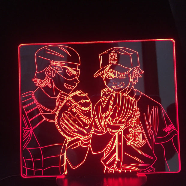 Anime Figure Ace of Diamond 3D Night Light Home Bedroom Table Decoration for Children's Festival Birthday Gifts 7 Color Changes  LED Lamp