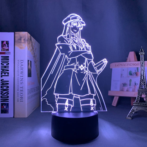 Anime 3d Lamp Akame Ga Kill Esdeath LED Night Light for Room Decor Nightlight Birthday Gift Manga Akame Ga Kill Neon Light