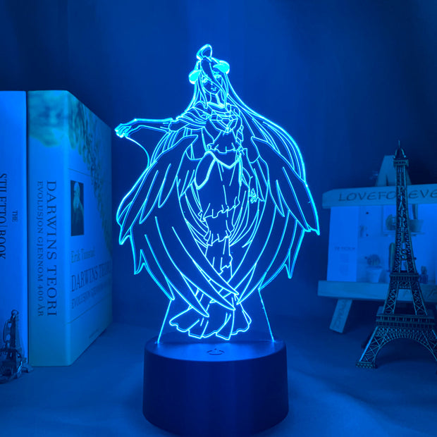 Overlord Albedo Led Night Light for Bedroom Decor Gift Nightlight Anime Waifu 3d Lamp Albedo Overlord