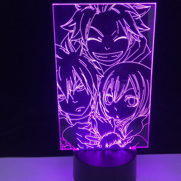 Natsu Dragneel and Erza Scarlet Touch Sensor Nightlight for Kids Bedroom Decor Desk 3d Lamp LED Night Light Anime Fairy Tail