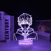 3D LED Anime Figures Tokyo Ghoul Ken Kaneki Night Light Touch Sensor Colorful Home Bedroom Table Decoration for Children's Festival Birthday Gifts Acrylic 7 Color Changes