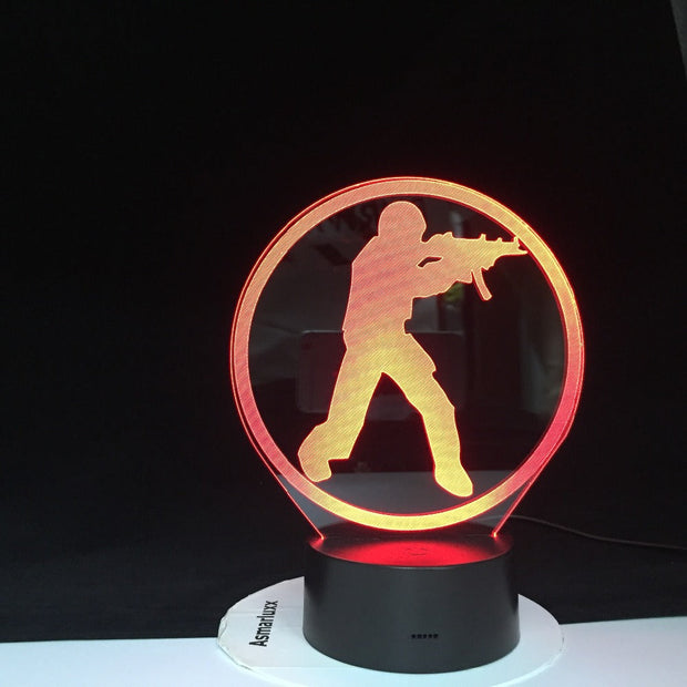 Soldier 3d Lamp Colorful Touch Gradual Led Visual Led Night Light Gift Decoration Table Lamp Lovely Cartoon Children's Toys