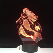 Fairy Tale Mermaid with Dolphins Princess 3D Night Light LED Baby Sleeping Lamp Home Decor Party Xmas New Year Gift Dropshipping