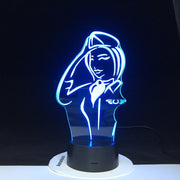 7 Colors Change Lamp Cartoon Police Women 3D Lamp Acrylic LED USB Table Lamp TARDIS Lights Multi-colored Bulbing Light 1912