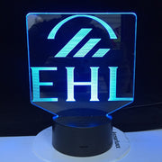 EHL Swiss Ecole Hoteliere de Lausanne Design Shape Electric Illusion 3d Lamp LED 7 Color Changing For Hotel Office Home GIft