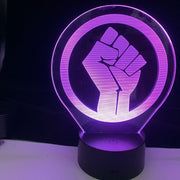 Fist Against Sign Logo Design 3d lamp for Bedroom Acrylic 3D Lamp Decor Nightlight For Labor Party Gift Dropshipping Best
