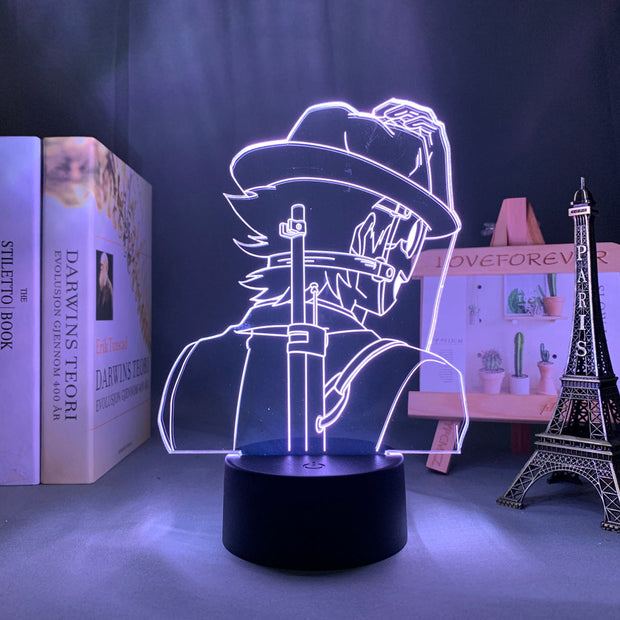 3D LED Lamp Anime Figure High Rise Invasion Sniper Mask Mask Bedroom Desk Decoration Small Night Light for Children's Festival Birthday Gifts Neon Lights With Remote