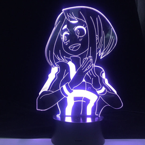Ochaco Uraraka Anime Lamp My Hero Academia Boku 3D LED Nightlights ANIME LAMP Kids Child Boys Bedroom Decor Acrylic Table Lamp