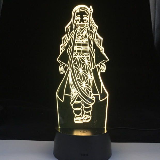 Nezuko Kamado Anime Lamp Demon Slayer Kimetsu No Yaiba 3D Led 16 Colors Light Japanese Anime Remote Control Base Table Lamp