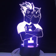 Haikyuu Anime Kotaru Bokuto 3D Neon Lamp Home Bedroom Table Decoration for Kids Children's Festival Birthday Gifts USB Link Charging LED Light