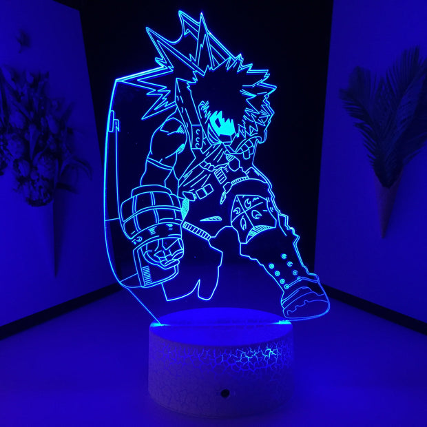 3D LED Lamp Anime My Hero Academia Katsuki Bakugo Lamp for Birthday Gift Bedroom Decoration Manga Bakugo Night Light