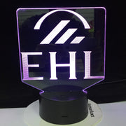 EHL Swiss Ecole Hoteliere de Lausanne Design Shape Electric Illusion 3d Lamp LED 7 Color Changing For Hotel Office Home GIft