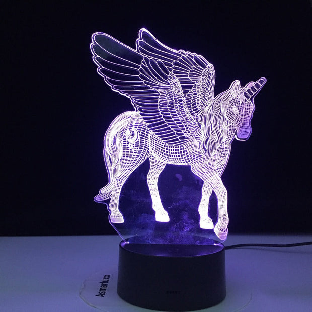 Unicorn Shaped Table Desk Lamp Xmas Home Decoration Lovely Gifts For Kids Love 3W Remote Or Touch Control 3D LED Night Light