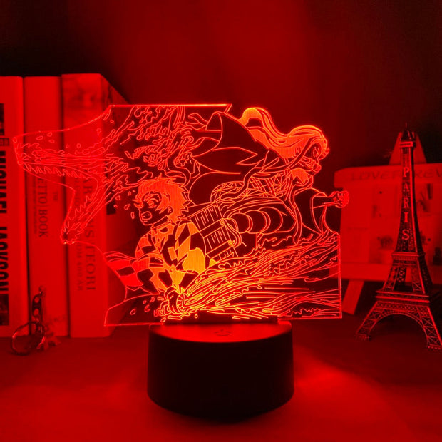 Anime Figure 3D Night light  Kimetsu No Yaiba Tanjiro X Nezuko Multiple Color Changes With Remote Control Children's Festival Birthday gifts