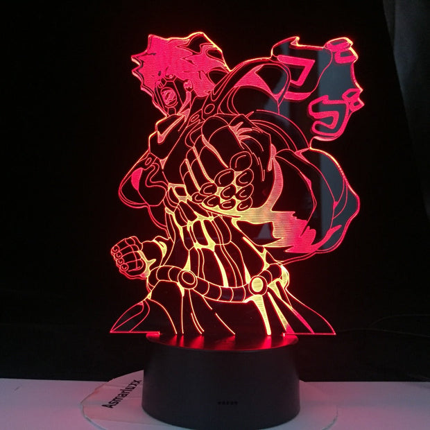 Jojo's Bizarre Adventure Star Platinum for Children Study 3D Led 16 Colors Light Japanese Anime Remote Control Base Table Lamp