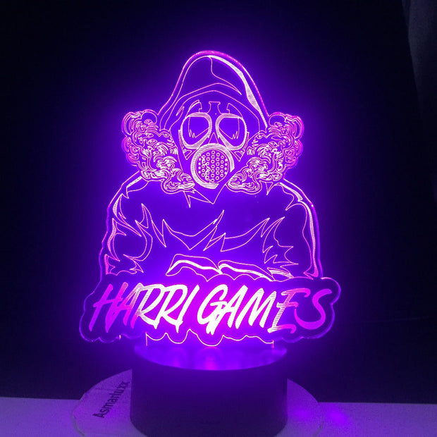 Harris Games Figure Maskguy 3D Nightlight Kids Child Girls Bedroom Decor Light Gift 3d Lamp 16 Colors Remote Control Dropship