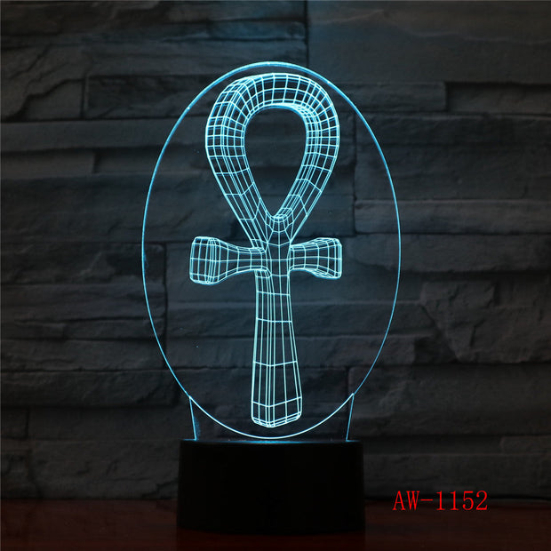 Creative Cross 3D Colorful USB Come Children Eye Creative Lamp Gift Table Lamp Children Gifts 1152