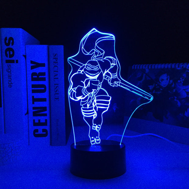 Turtles Anime Figure Donnie 3D LED Night Light Touch Sensor Colorful Home Bedroom Table Decoration for Children's Festival Birthday Gifts Acrylic 7 Color Changes LED Lamp