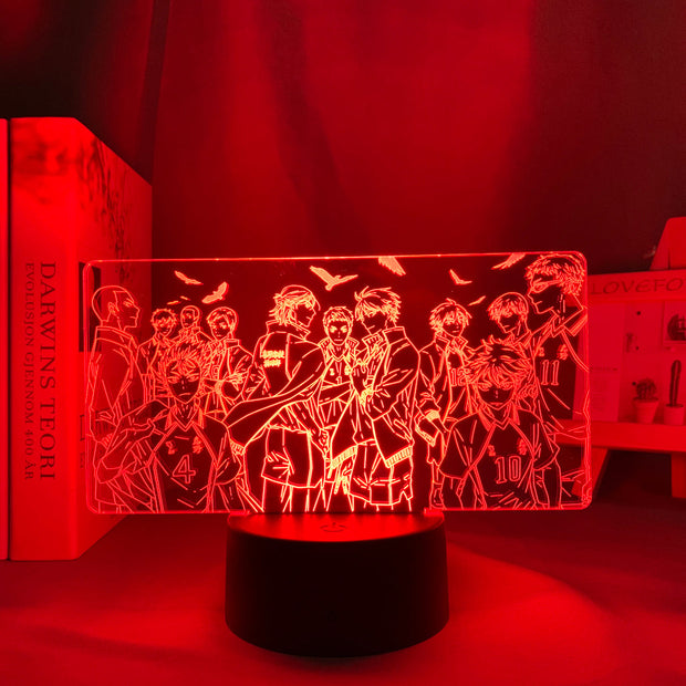 Haikyuu Karasuno Team Led Night Light Lamp for Bedroom Decor Nightlight Kids Child Birthday Gift Haikyu Karasuno Group 3d Lamp