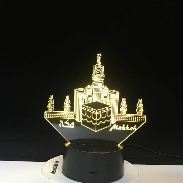 3d Led Night Light Lamp Mecca Mosque Makka Usb Home Decorative Luminaria RGB Kids Baby Nightlight Gift Table Lamp Bedroom 1575