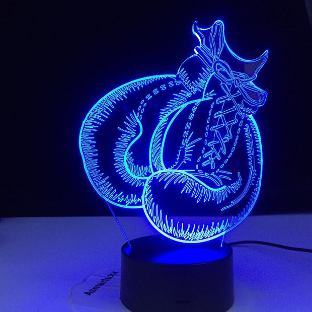Boxing Gloves 3D-4144 Lamp Touch Remote Control 3D Visual Nightlight 3AA Batterie Powerbank USB LED Light Best Type