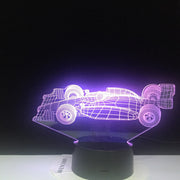 F1 Racing Car 3D LED Lamp Cute Gift for Infant Nightlight Multi-color with Remote for Indoor Decorative Led Night Light Lamp