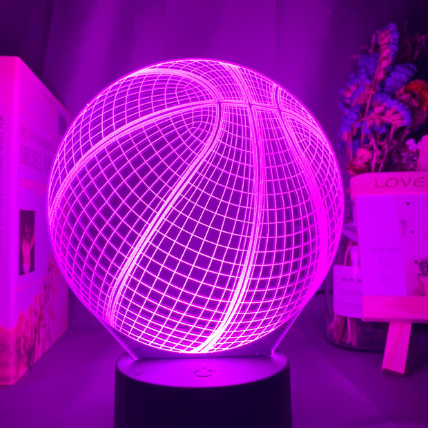 3d Illusion Night Lamp Basketball Ball Hologram Acrylic Nightlight for Room Decor Unique Gift for Student Bedroom Night Light
