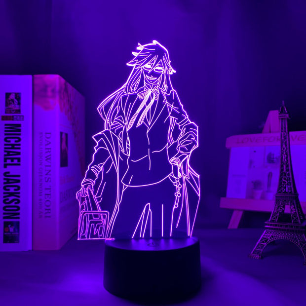Black Butler Grell Sutcliff Led Night Light for Bedroom Decor Gift Nightlight Anime Table 3d Lamp Grell Sutcliff Black Butler