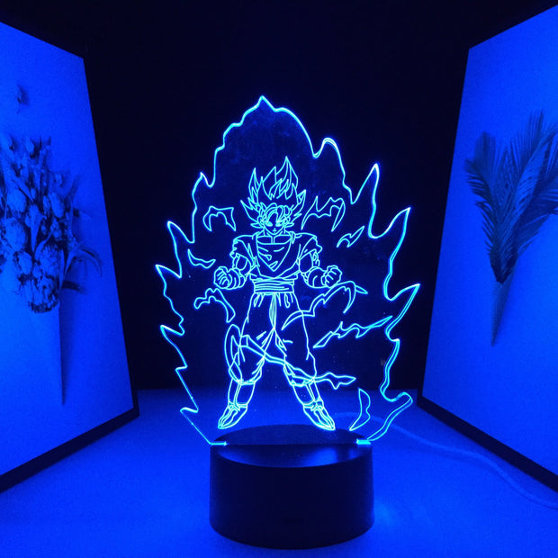 Martial Artist 3D LED Anime Figure Night Light Home Bedroom Table Decoration Night Light for Children's Festival Birthday Gifts 7 Color Changes With Remote Neon Lamp