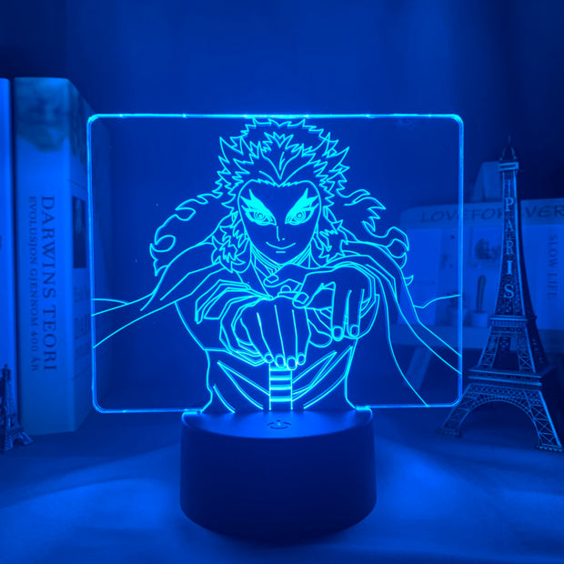 Anime Figure 3D Night Lamp Demon Slayer Kyojuro Rengoku Home Decor Children's Festival Birthday gifts USB link Charging