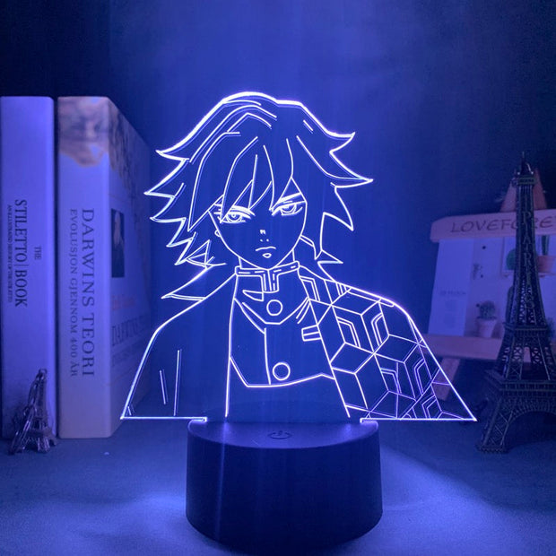 Kimetsu No Yaiba Giyu Tomioka  Anime Figure LED Lamp Home Bedroom Desk Decoration Small Night Light for Kids 7 Colors 3D Light