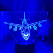 Acrylic 3d Illusion Led Night Light Airplane Model Nightlight Gift for Kids Child Bedroom Decoration Colorful 3d Lamp Bedside