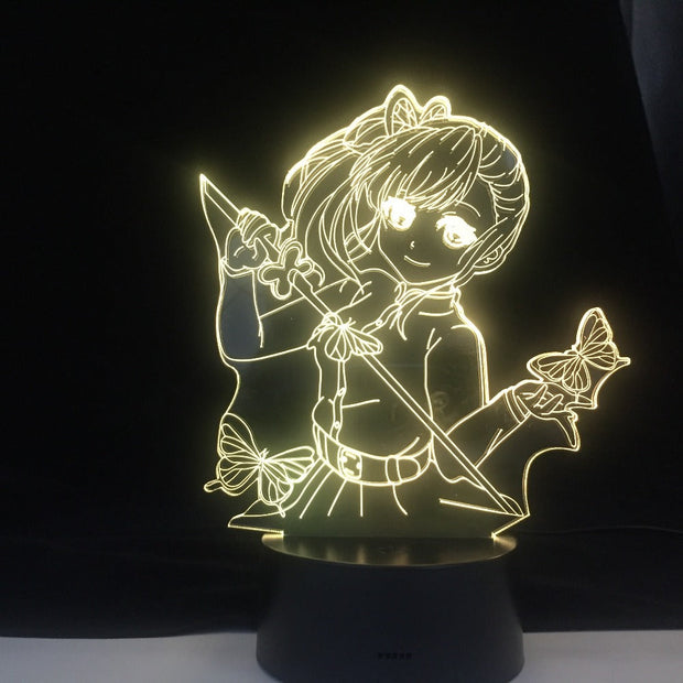 Night Light Anime Demon Slayer Kimetsu No Yaiba Tsuyuri Kanao Home Decor Children's Festival Birthday Gifts 3D Lamp 7  Color Changes With Remote Control