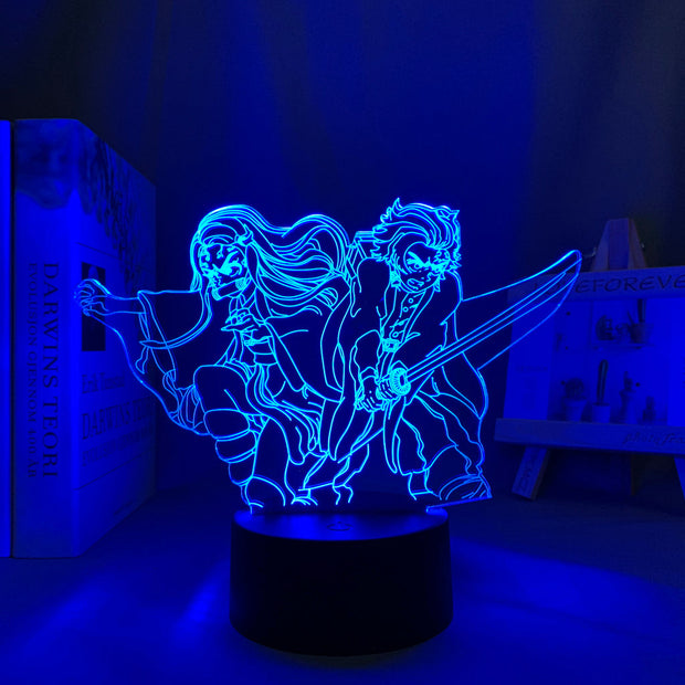 Kimetsu No Yaiba Tanjiro X Nezuko 3D LED Night Lamp Home Decor Children's Festival Birthday gifts USB link Charging Neon Lights