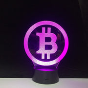 Simple Bitcoin Night Light 3D LED USB RGB Table Desk Lamp Home Decor Christmas Gift Display Bulb Boy Toys Birthday Present