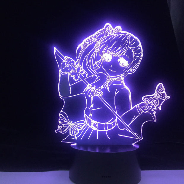 Night Light Anime Demon Slayer Kimetsu No Yaiba Tsuyuri Kanao Home Decor Children's Festival Birthday Gifts 3D Lamp 7  Color Changes With Remote Control
