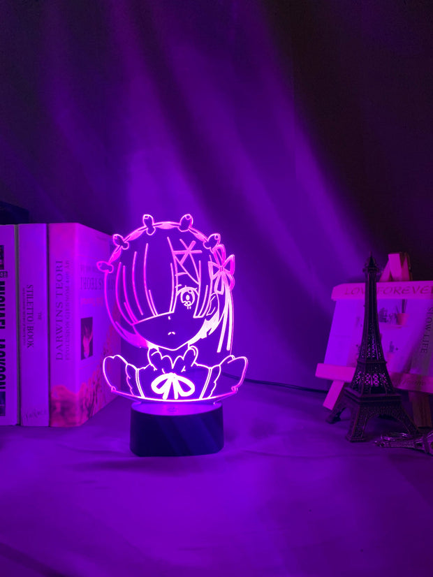 Anime Rem Re Zero Figure Night Light Led Touch Sensor Color Changing Baby Nightlight for Bedroom Decor Desk 3d Lamp Manga Gift