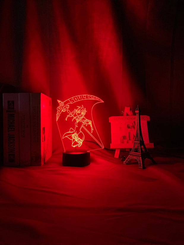 Anime Soul Eater Maka Albarn Figure Kids Led Night Light for Home Decoration Girls Room Bedside Desk 3d Lamp Gift Color Changing