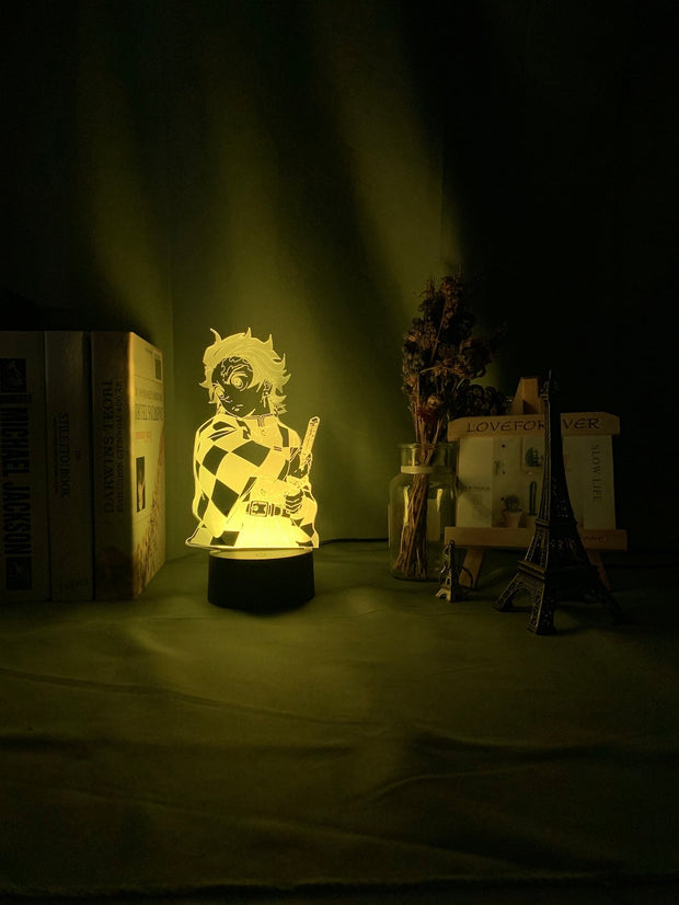 Kimetsu No Yaiba Tanjiro Kamado Figure 3d Night Lamp for Child Bedroom Decor Nightlight Kids Led Night Light Demon Slayer Gift