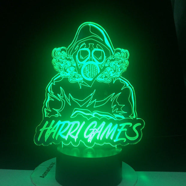 Harris Games Figure Maskguy 3D Nightlight Kids Child Girls Bedroom Decor Light Gift 3d Lamp 16 Colors Remote Control Dropship