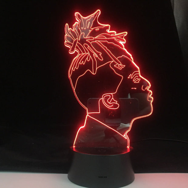 XXXTentacion Famous Rapper 3D LED Lamp Illusion 7 Colors Changing Table Night Light Baby Bedside Decoration Lamp DropShipping