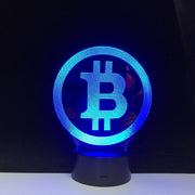 Simple Bitcoin Night Light 3D LED USB RGB Table Desk Lamp Home Decor Christmas Gift Display Bulb Boy Toys Birthday Present